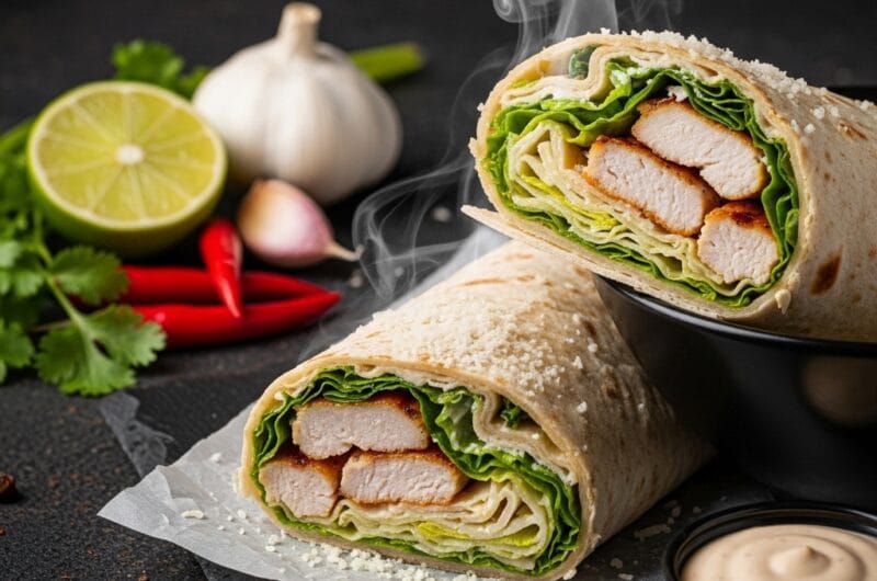 Chicken Caesar Wrap Recipe – The Ultimate Easy Lunch Idea 🥗🌯✨