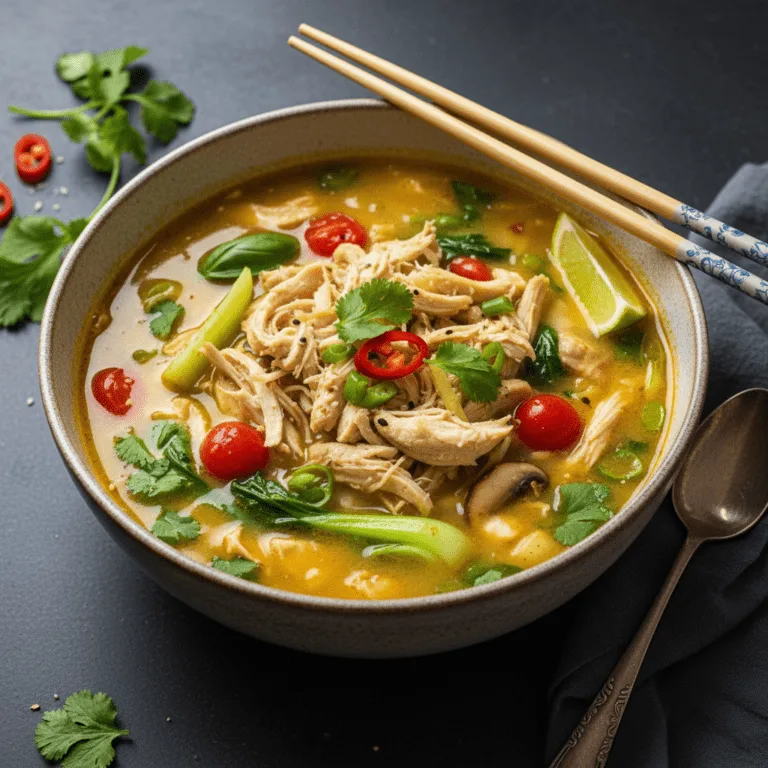 Crock Pot Thai Ginger Chicken Soup – Cozy Slow Cooker Comfort! Thai Ginger Chicken Soup