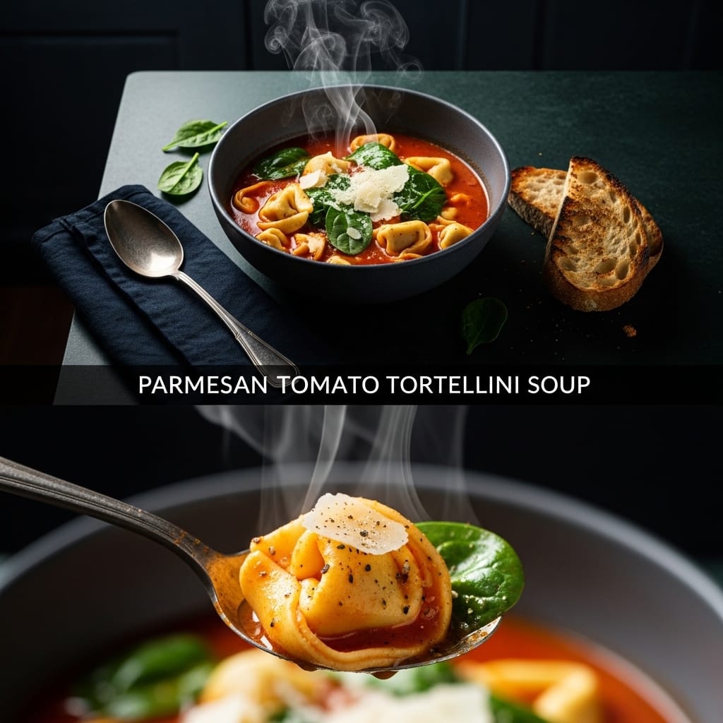 Parmesan Tomato Tortellini Soup