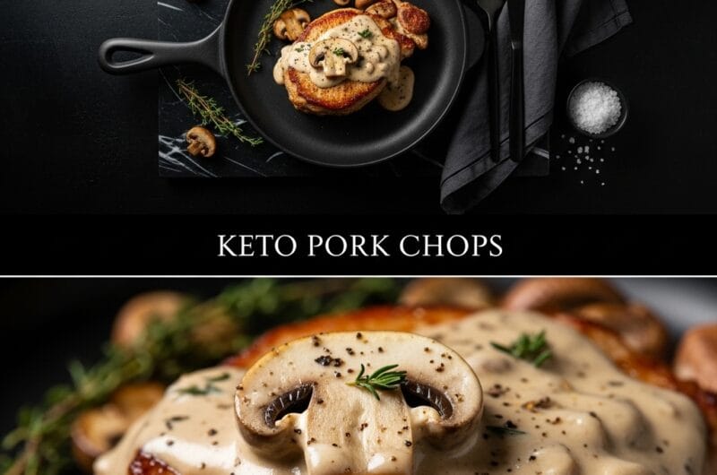 Keto Pork Chops with Creamy Mushroom Sauce