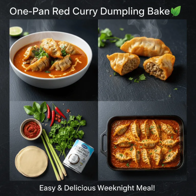 One-Pan Red Curry Dumpling Bake โ Easy 30-Minute Comfort Food Recipe One-Pan Red Curry Dumpling Bake