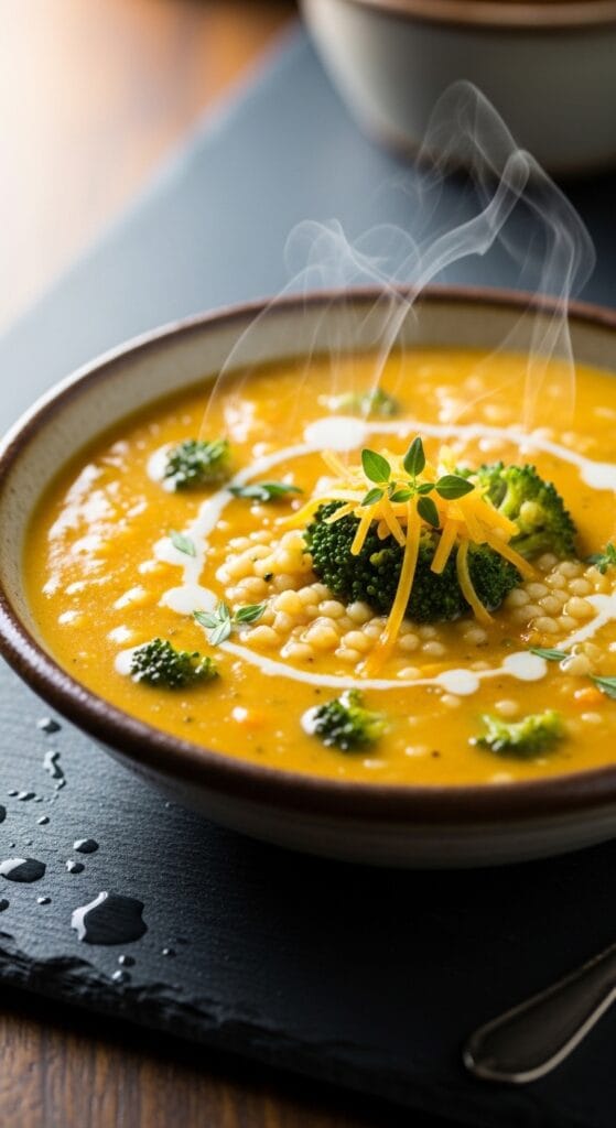 Creamy Broccoli Cheddar Orzo Soup Creamy Broccoli Cheddar Orzo Soup