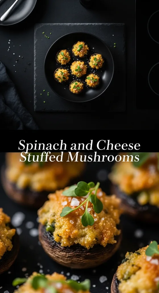 Spinach and Cheese Stuffed Mushrooms