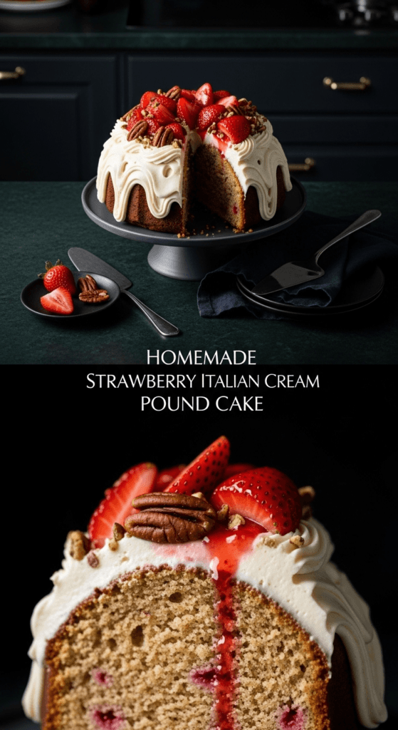 Strawberry Italian Cream Pound Cake 