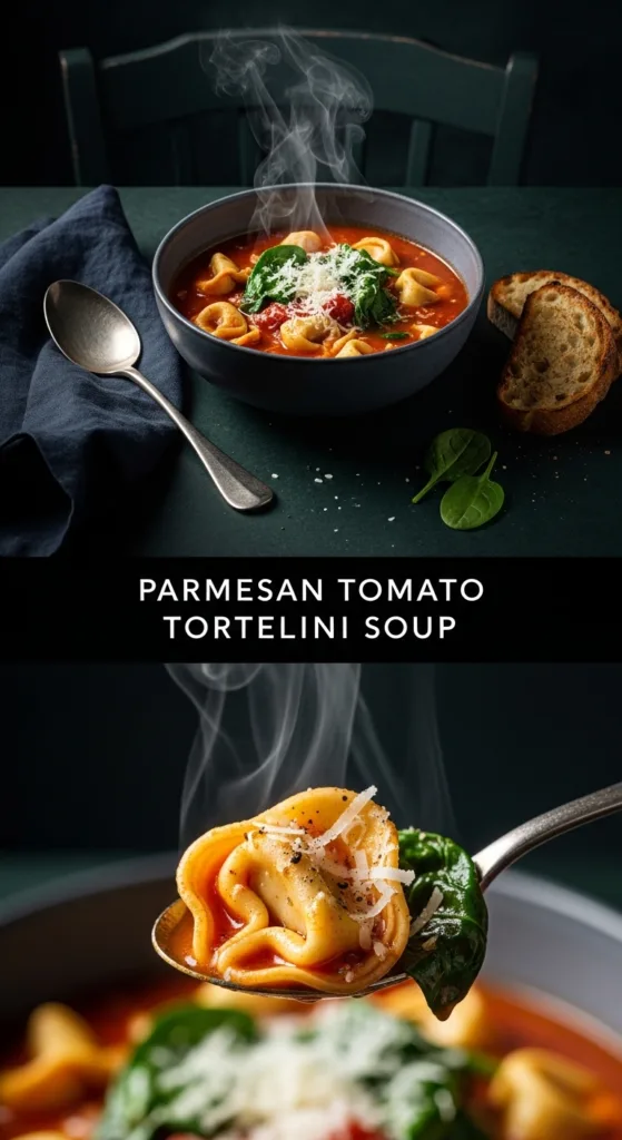 Parmesan Tomato Tortellini Soup