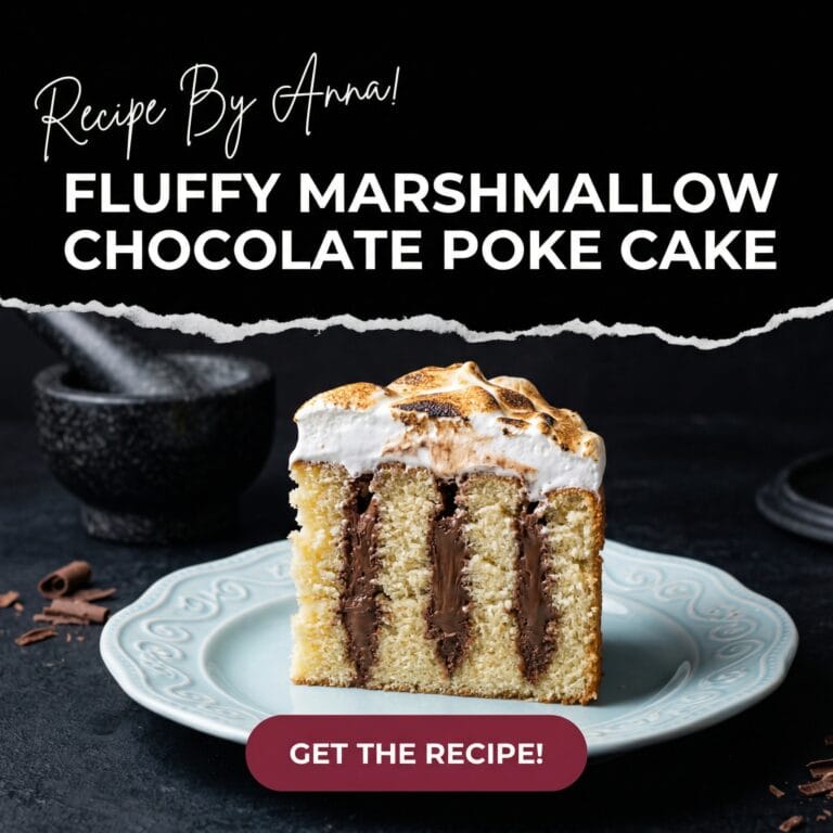 Marshmallow Chocolate Poke Cake