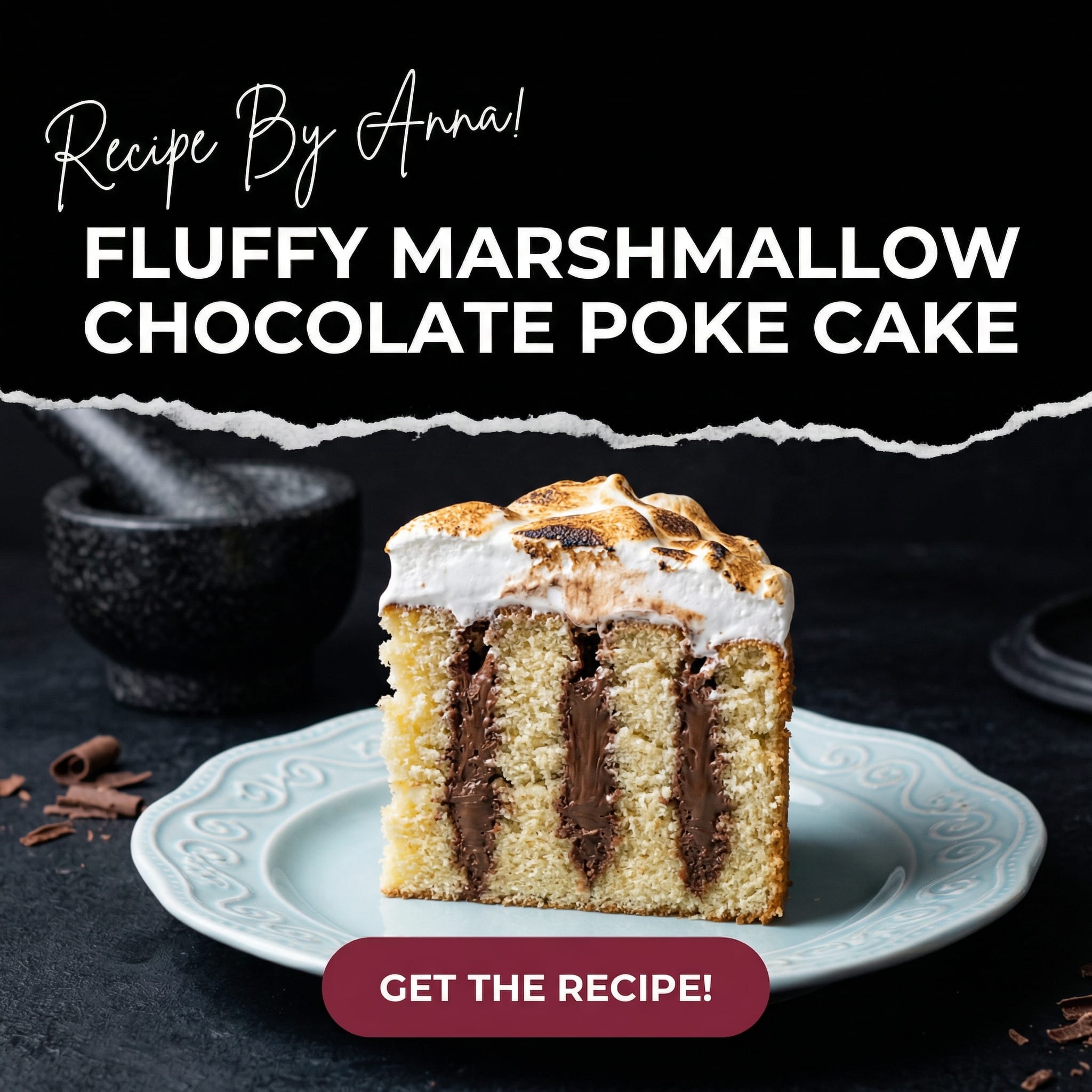 Marshmallow Chocolate Poke Cake