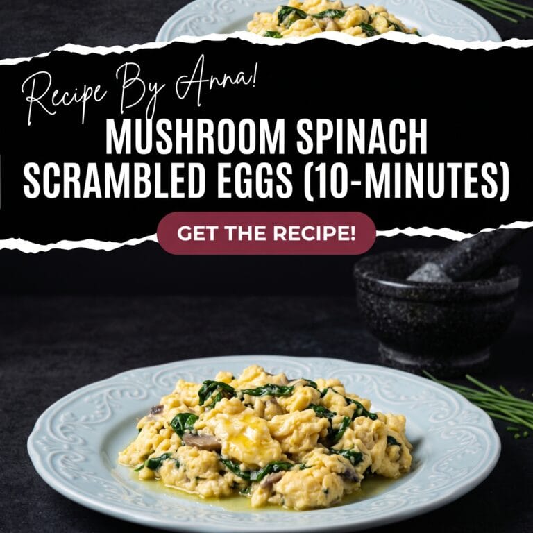 Mushroom Spinach Scrambled Eggs (10-Minutes)