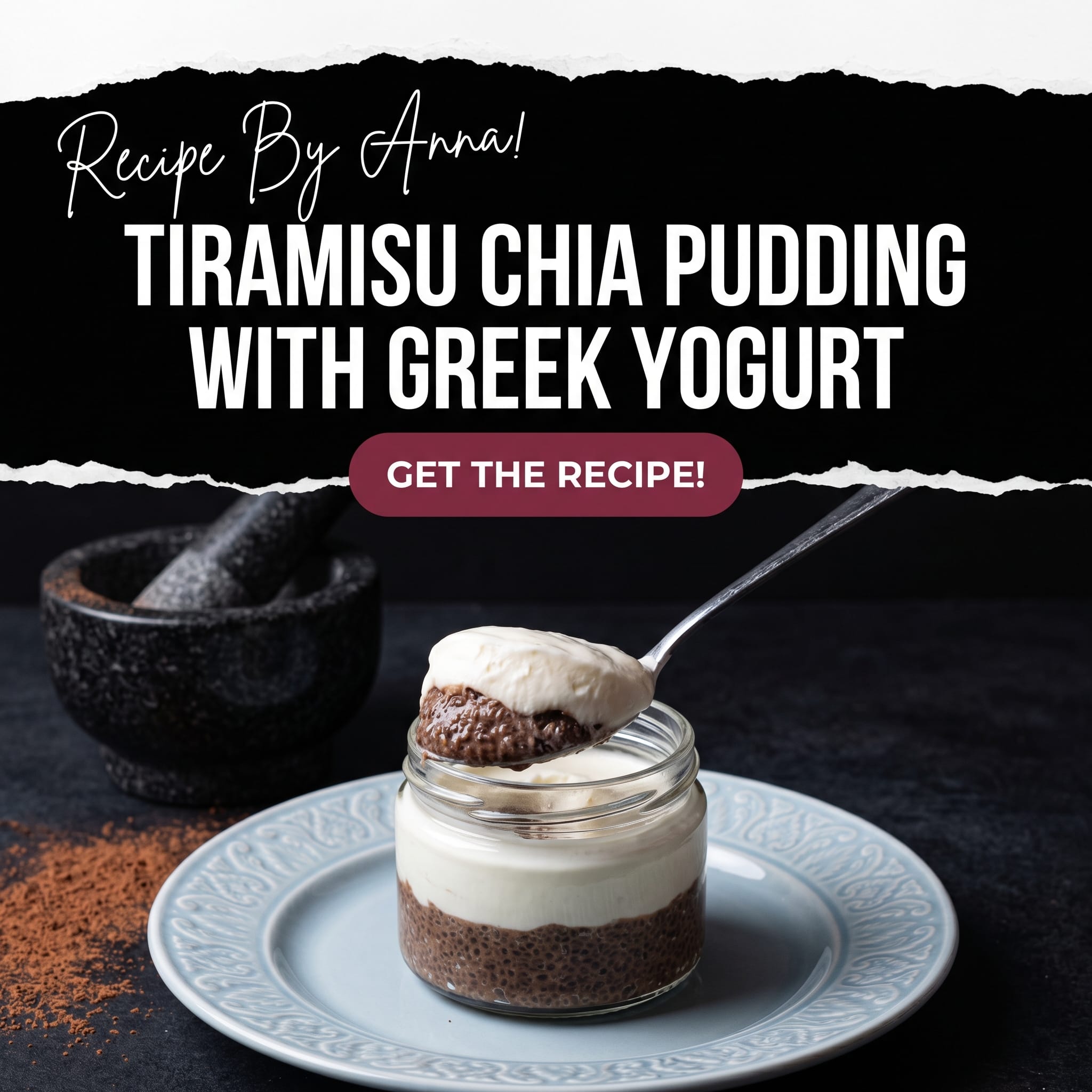 Tiramisu Chia Pudding with Greek Yogurt