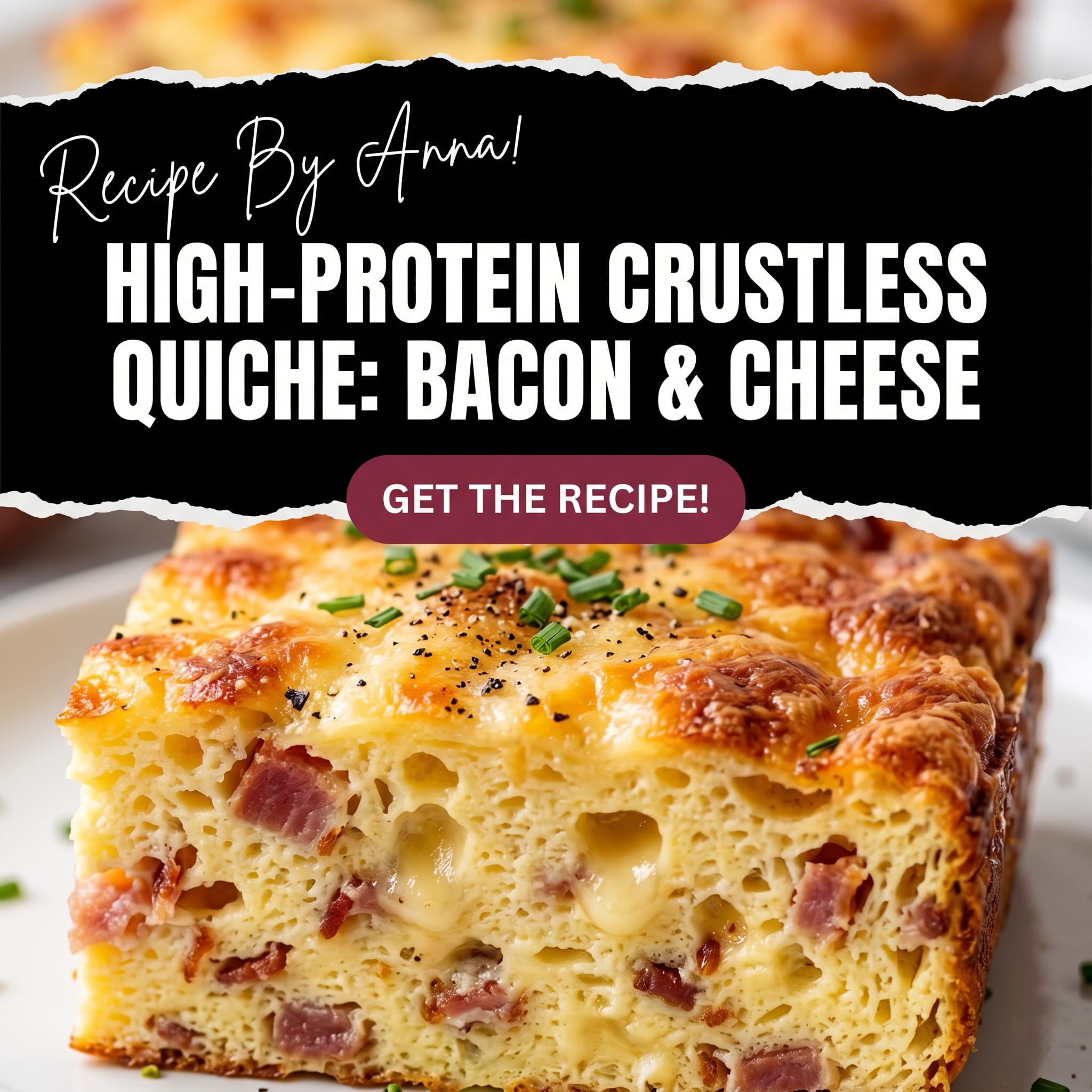 High-Protein Crustless Bacon and Cheese Quiche