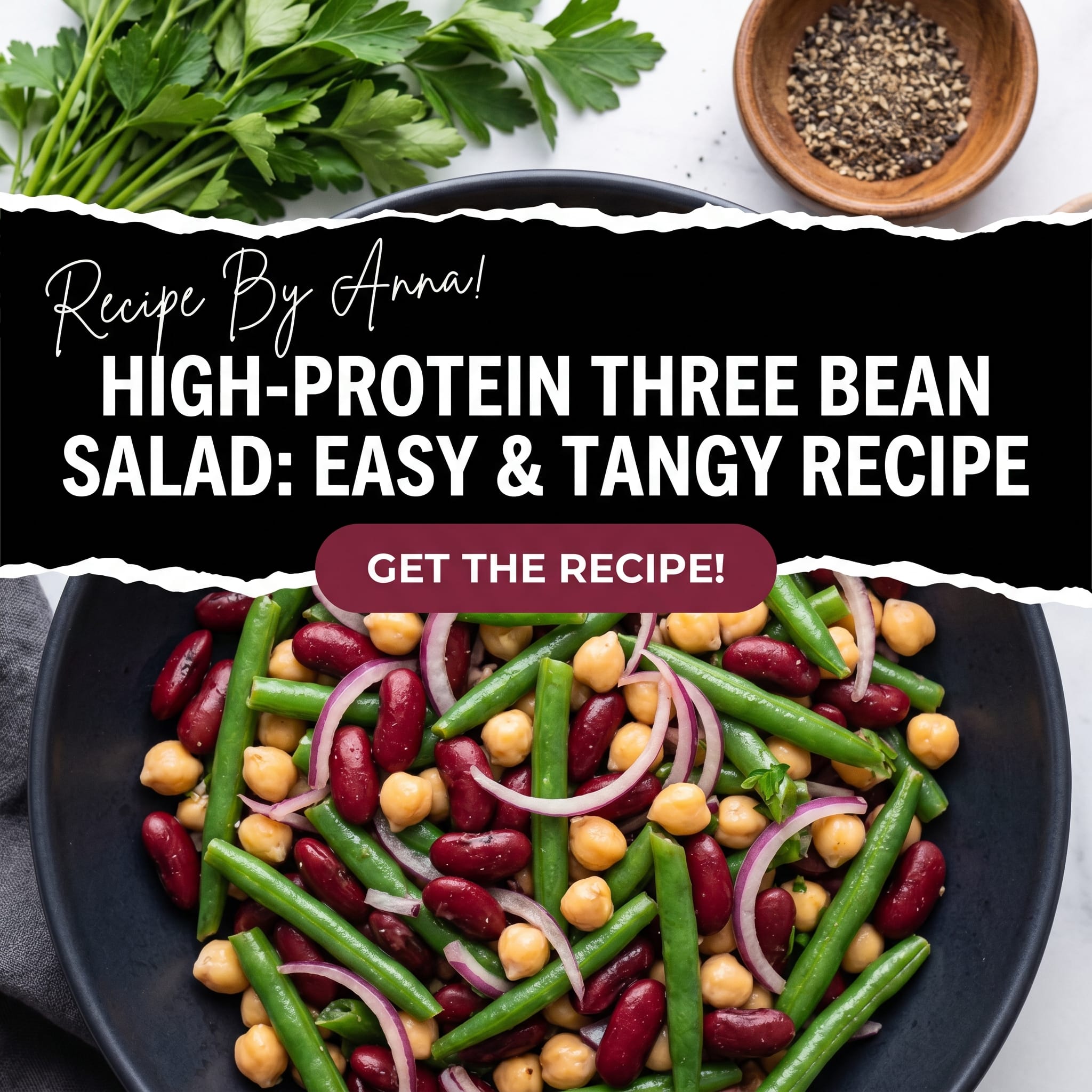 High Protein Three Bean Salad