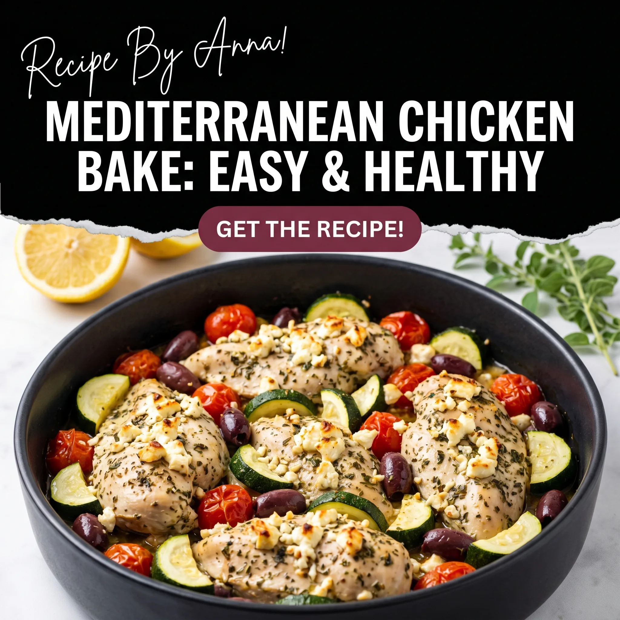 wriet for Easy Mediterranean Chicken Zucchini Bake