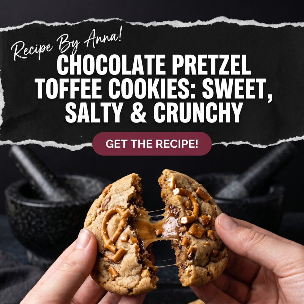 Crunchy Chocolate Pretzel Toffee Cookies