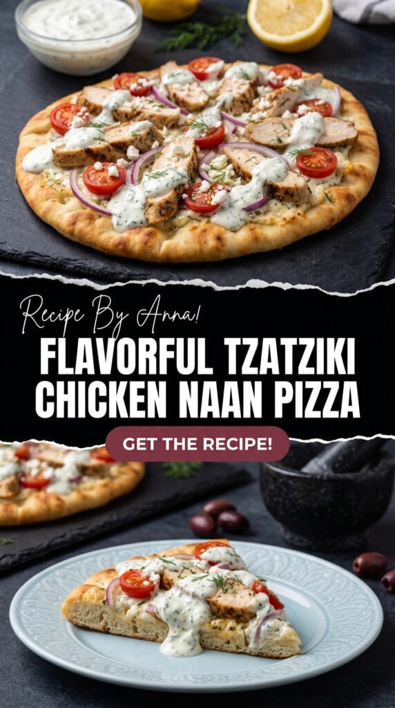 Flavorful Tzatziki Chicken Naan Pizza Recipe