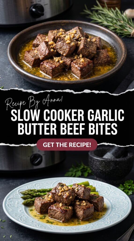 High Protein Slow Cooker Garlic Butter Beef Bites