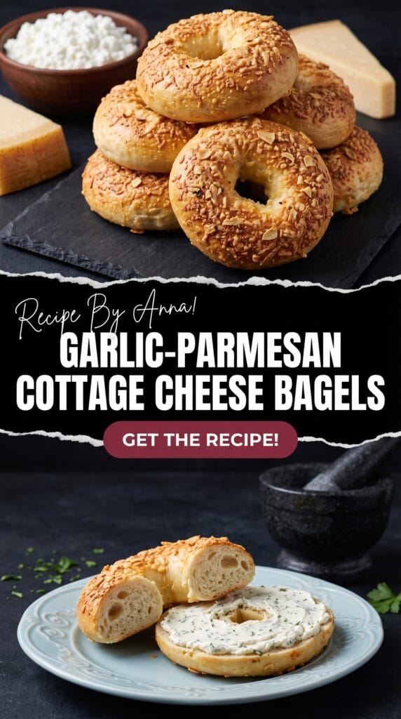 Garlic-Parmesan Cottage Cheese Bagels Garlic-Parmesan Cottage Cheese Bagels