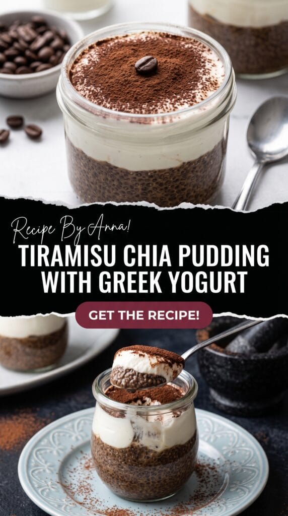 Tiramisu Chia Pudding with Greek Yogurt 