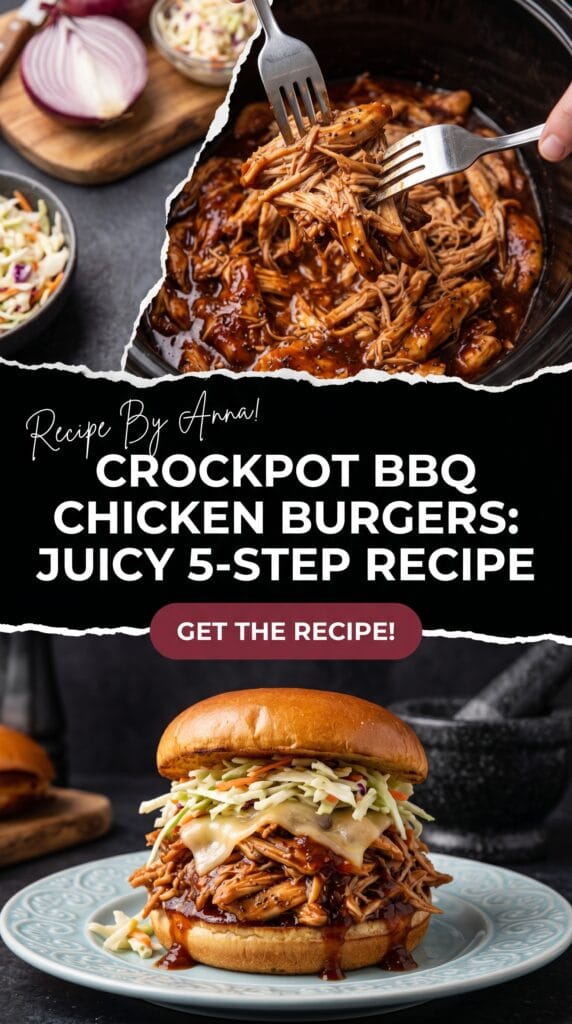 Crockpot BBQ Chicken Burgers