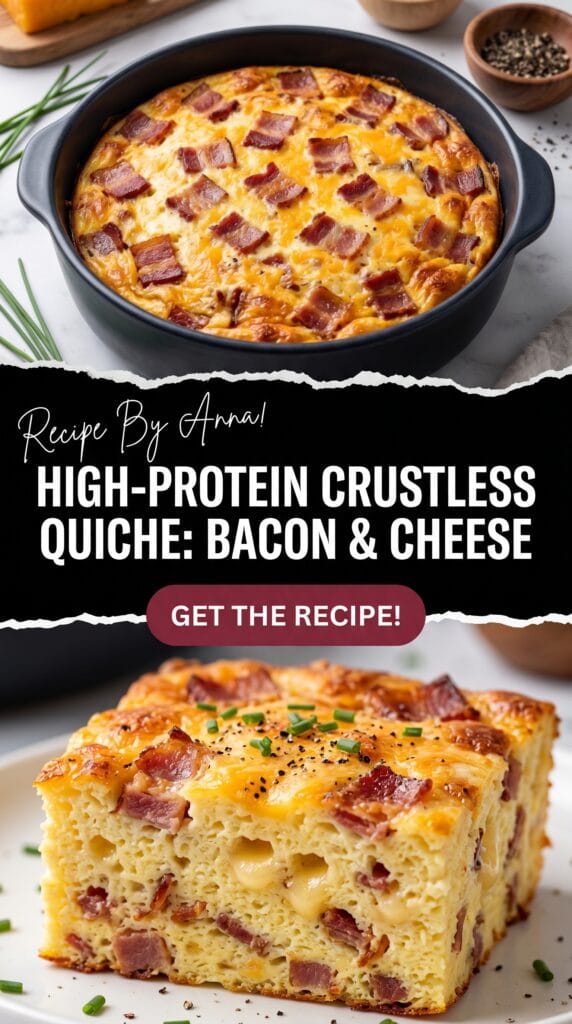 High-Protein Crustless Bacon and Cheese Quiche