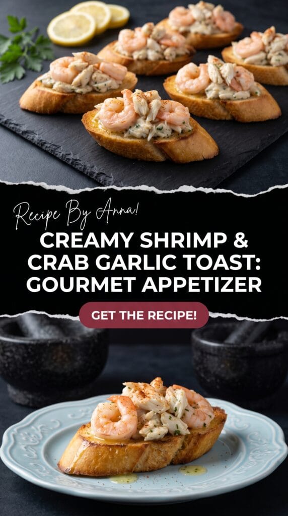 Creamy Shrimp & Crab Garlic Toast