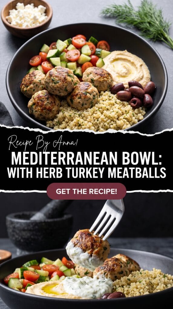 Mediterranean Bowl With Turkey Meatballs
