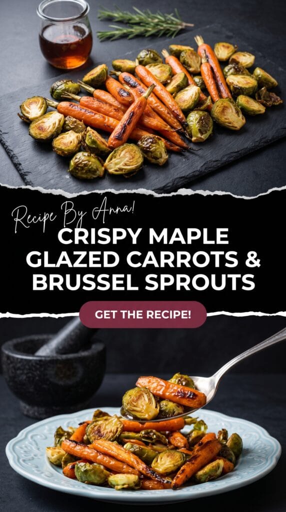 Crispy Maple Glazed Carrots and Brussel Sprouts