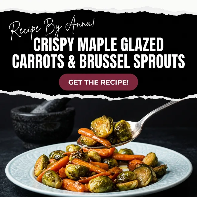 Crispy Maple Glazed Carrots and Brussel Sprouts Crispy Maple Glazed Carrots and Brussel Sprouts