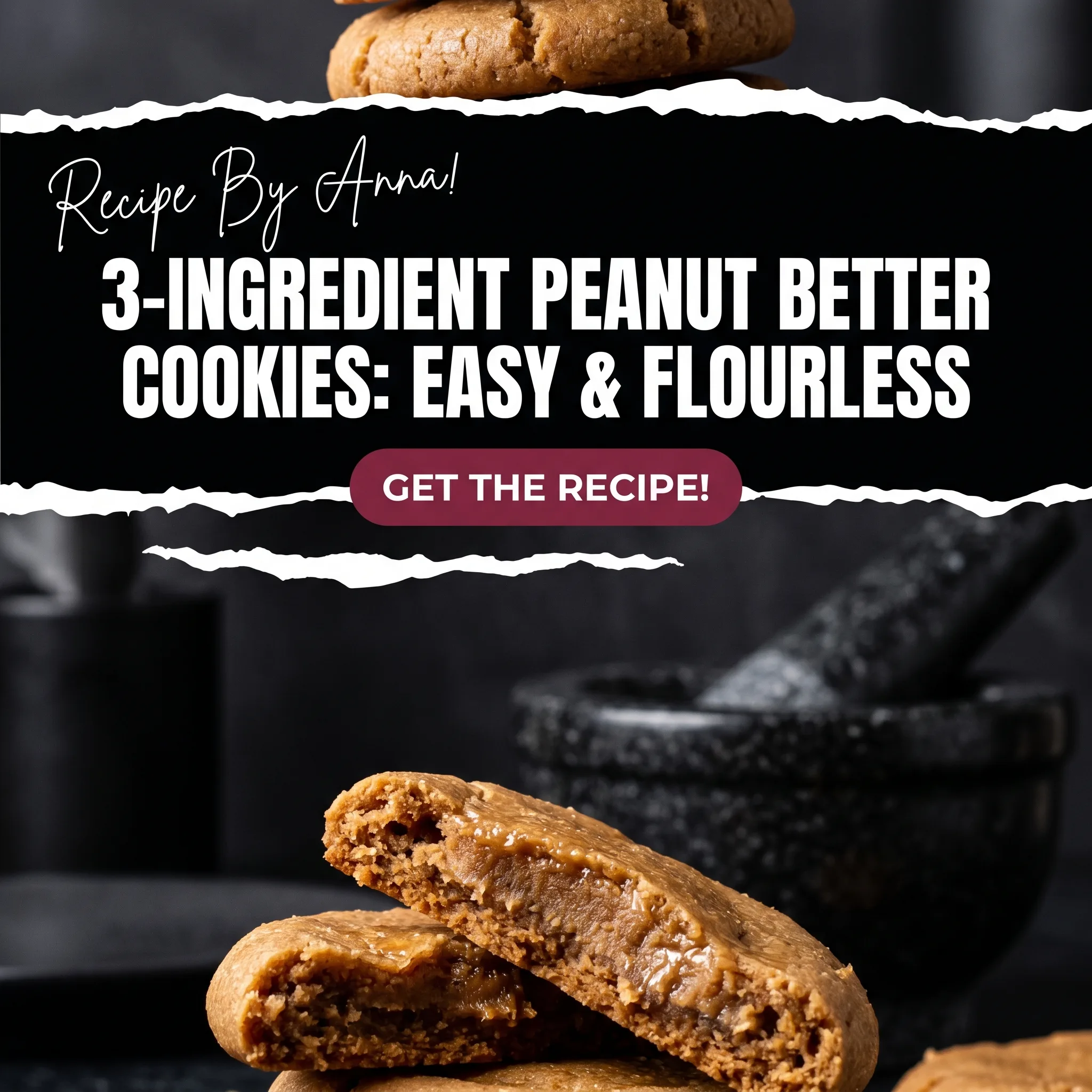 3-Ingredient Peanut Butter Cookies Recipe