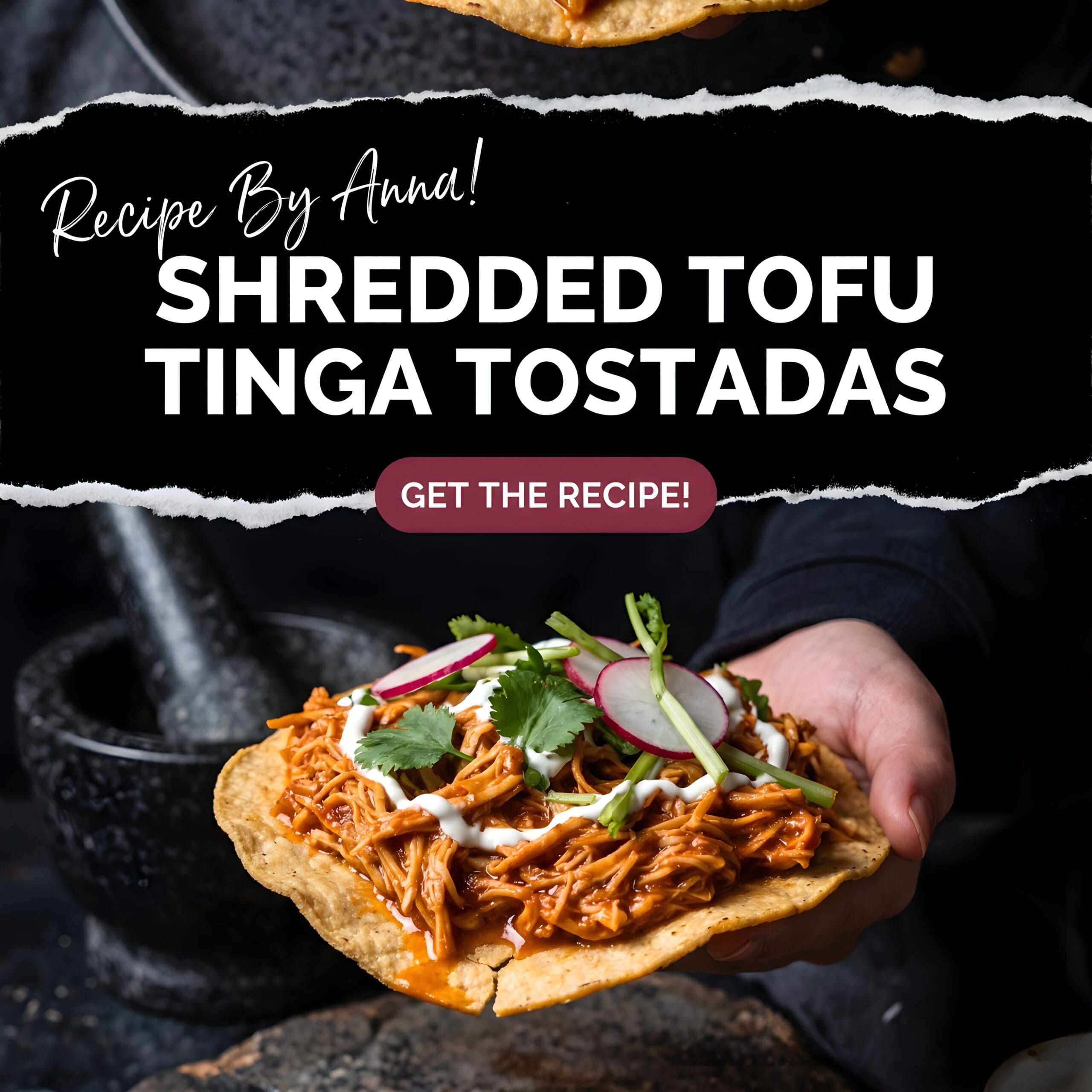 Shredded Tofu Tinga Tostadas
