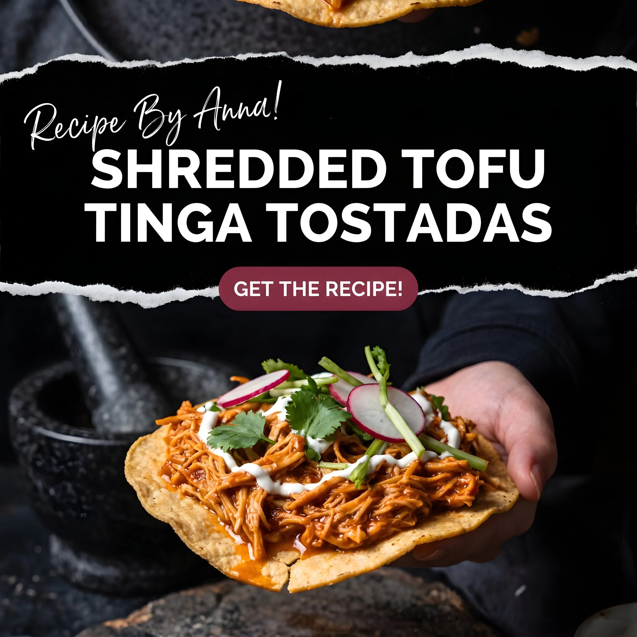 Shredded Tofu Tinga Tostadas