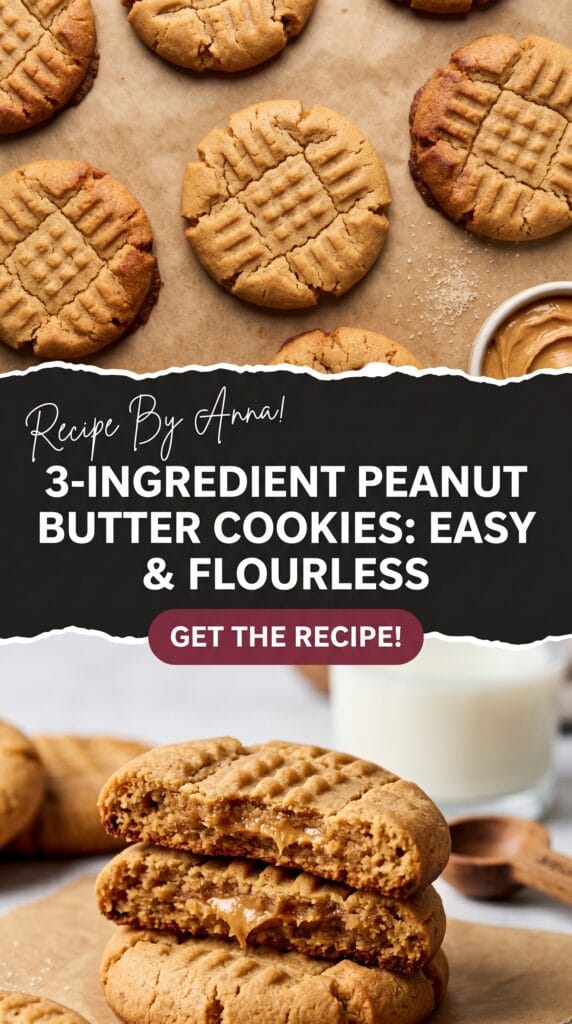 3-Ingredient Peanut Butter Cookies 3-Ingredient Peanut Butter Cookies