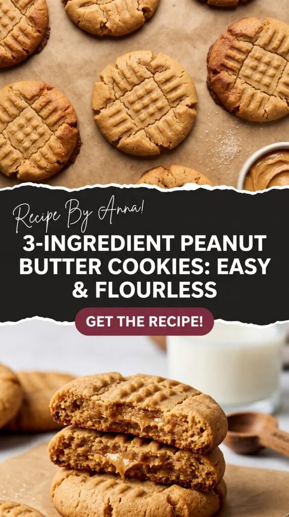 3-Ingredient Peanut Butter Cookies 3-Ingredient Peanut Butter Cookies