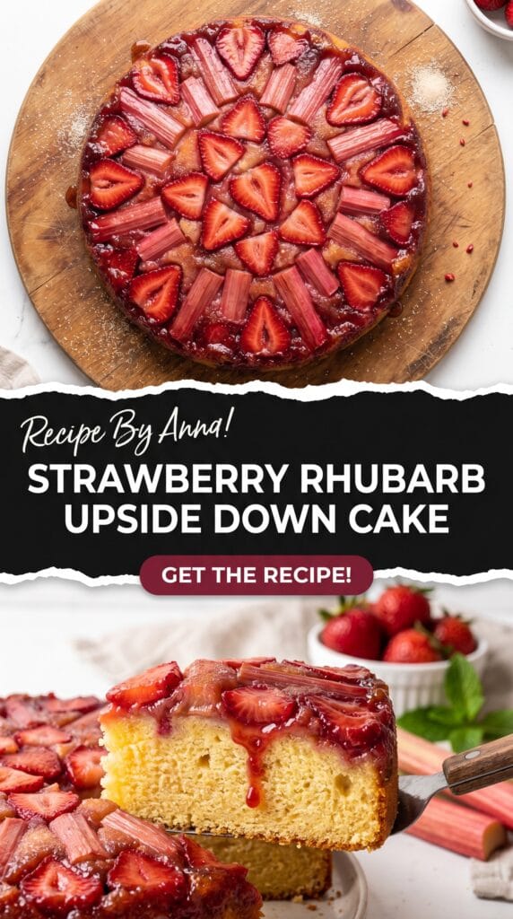 Strawberry Rhubarb Upside Down Cake