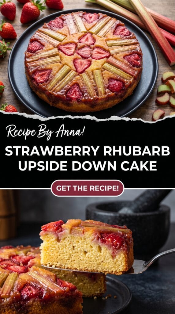 Strawberry Rhubarb Upside Down Cake