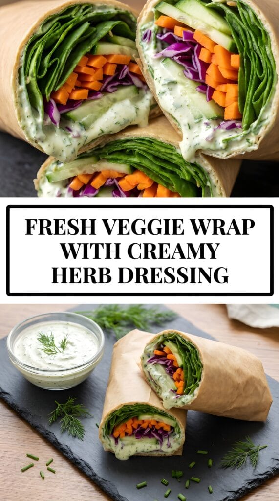 Fresh Veggie Wrap with Creamy Herb Dressing
