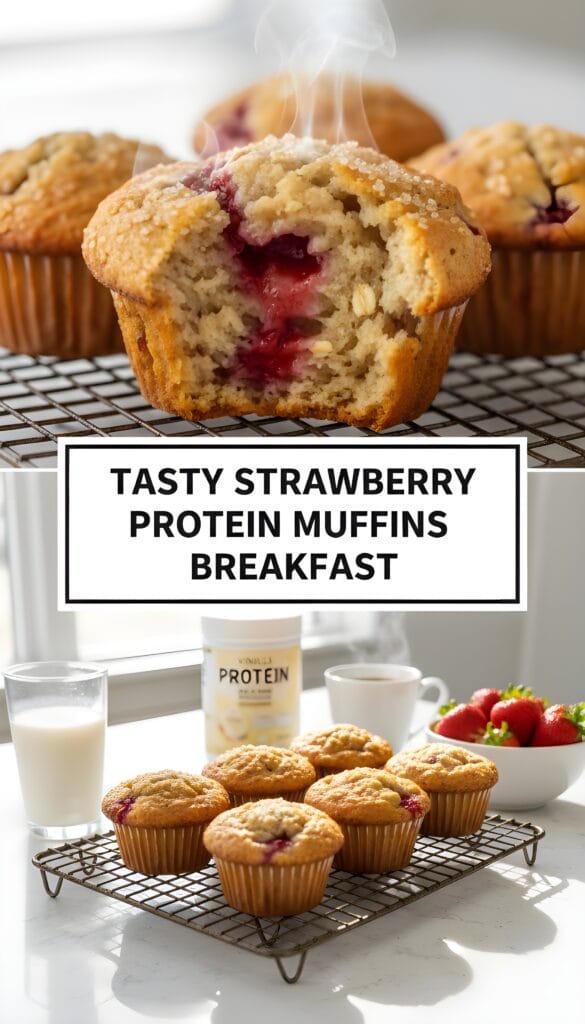 Strawberry Protein Muffins Breakfast