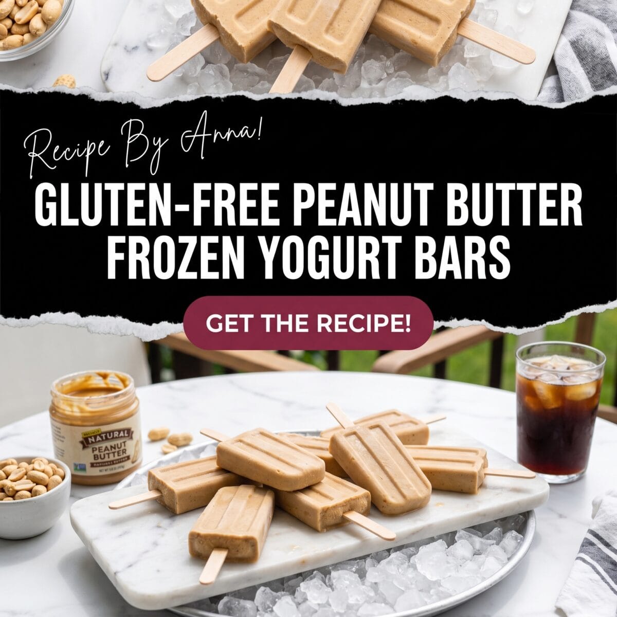 Gluten-Free Peanut Butter Frozen Yogurt Bars