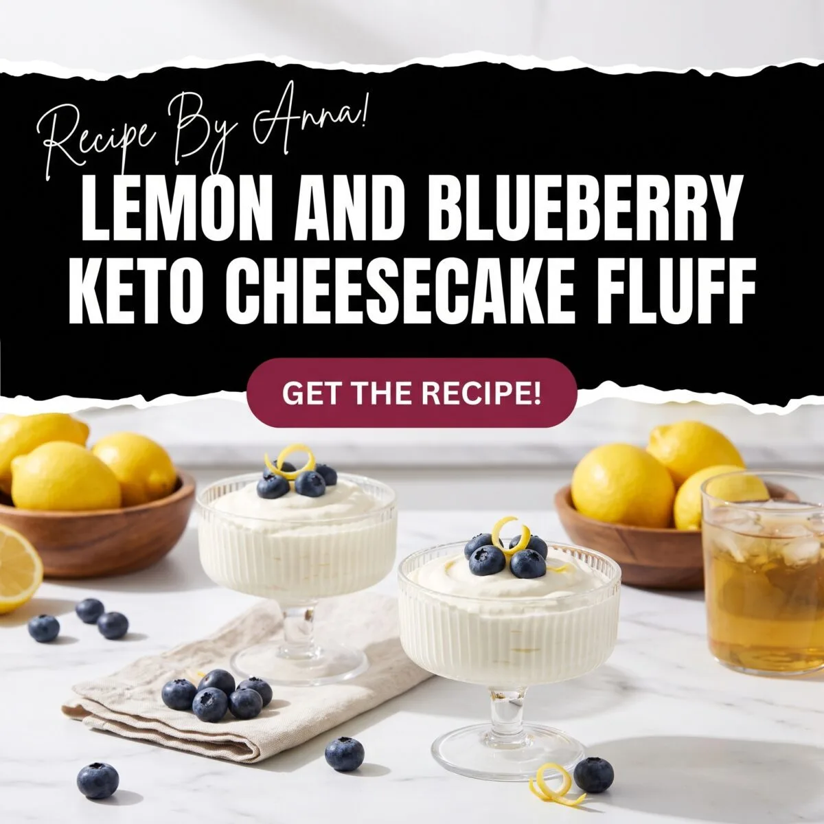 Lemon and Blueberry Keto Cheesecake Fluff
