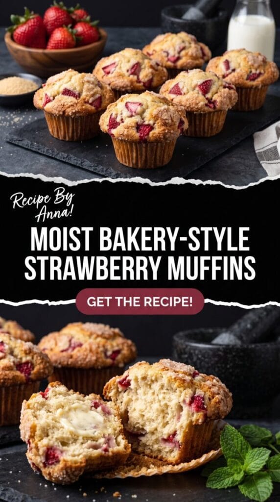 Moist Bakery-Style Strawberry Muffins | KitchenAG
