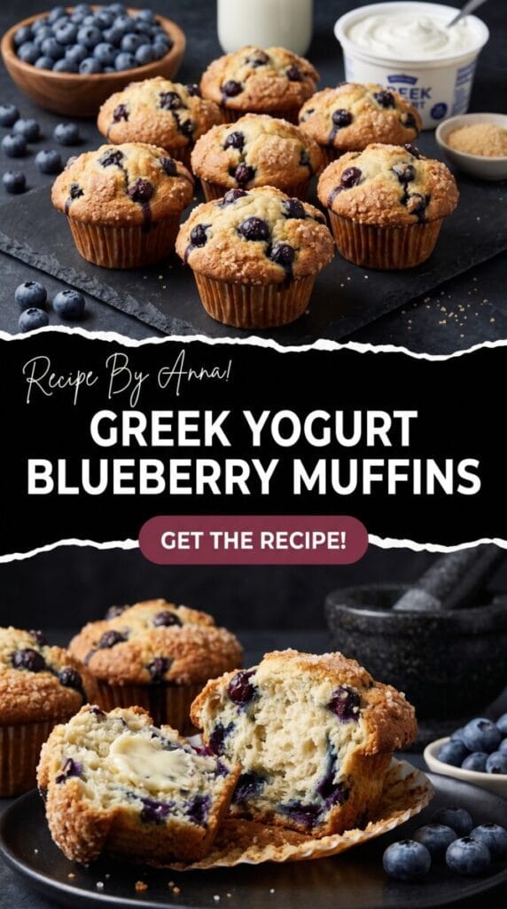 Greek Yogurt Blueberry Muffins