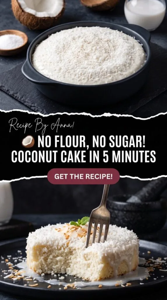 🥥 No flour, no sugar! Coconut cake in 5 minutes