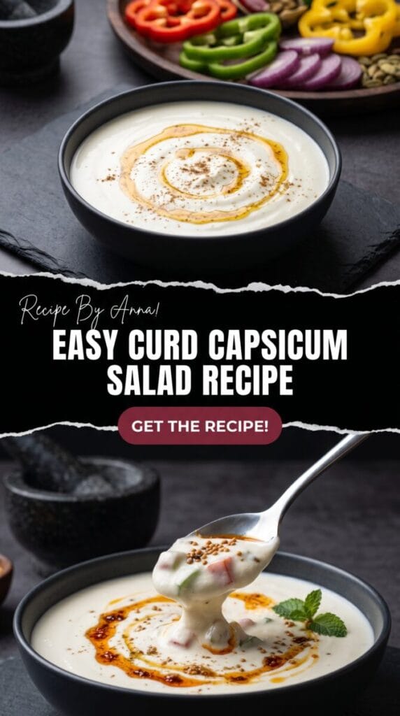 Easy Curd Capsicum Salad Recipe