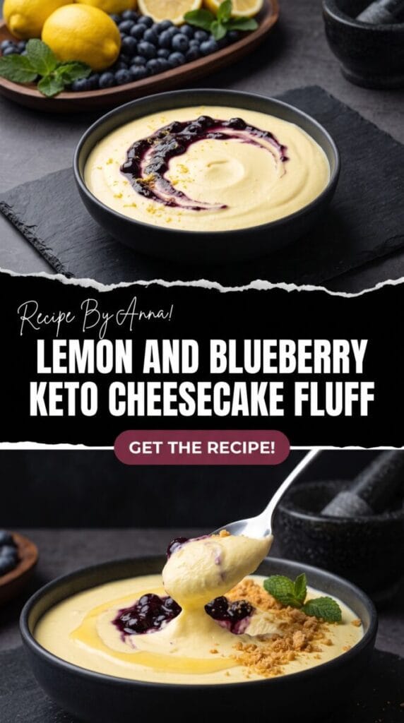 Lemon and Blueberry Keto Cheesecake Fluff