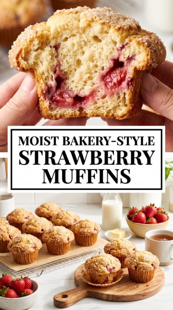Moist Bakery-Style Strawberry Muffins | KitchenAG