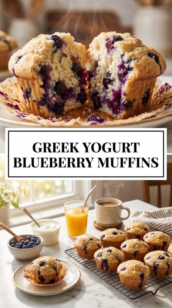 Greek Yogurt Blueberry Muffins