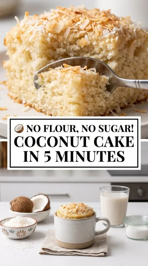 🥥 No flour, no sugar! Coconut cake in 5 minutes