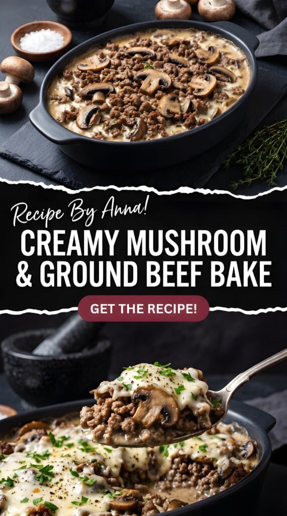 Creamy Mushroom & Ground Beef Bake