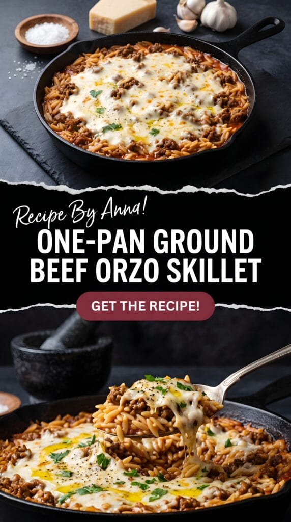 One‑Pan Ground Beef Orzo Skillet