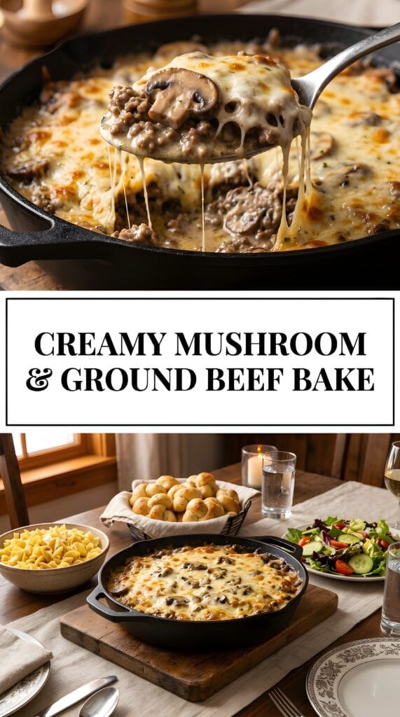 Creamy Mushroom & Ground Beef Bake