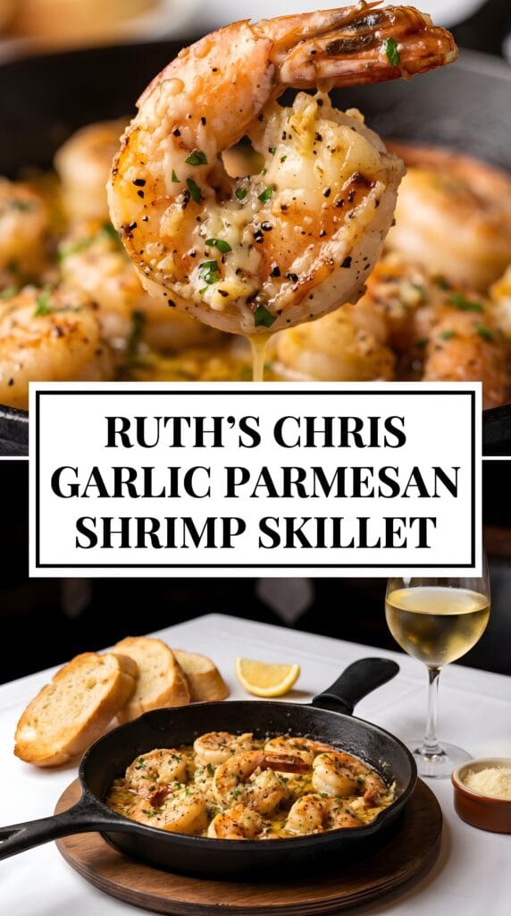 Ruth’s Chris Garlic Parmesan Shrimp Skillet